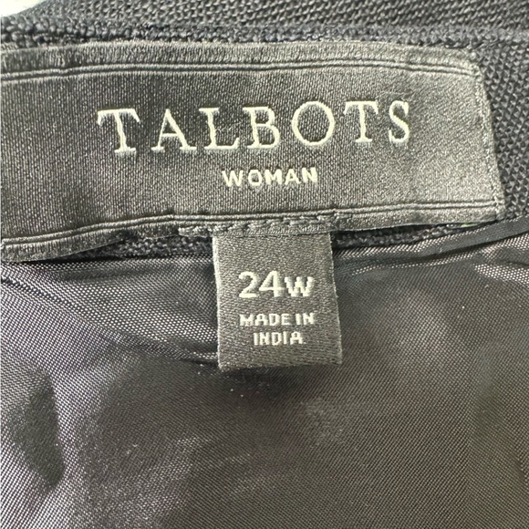 Talbots Black 100% Linen Midi Skirt Size 24 Neutral - Picture 7 of 8